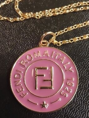 Fendi Purple Enamel Logo Charm Pendant 18KT GP Rare Charm